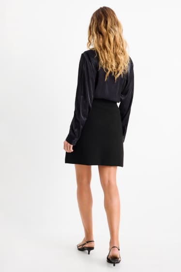 Dames - Gebreide rok - zwart