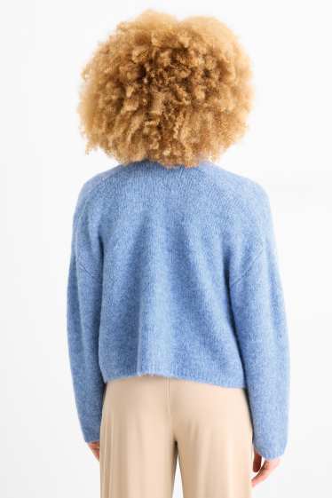 Dames - Gebreid vest - lichtblauw