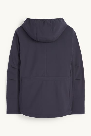Damen - Softshelljacke mit Kapuze - wasserabweisend - 4 Way Stretch - dunkelblau