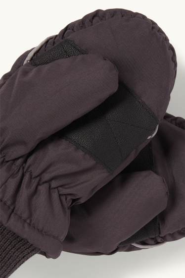 Baby Buben - Baby-Fäustlinge - gefüttert - dunkelgrau