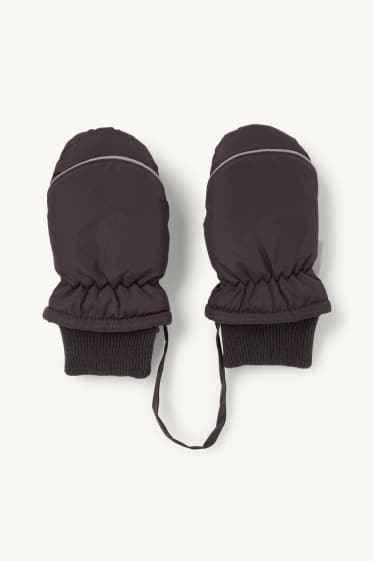 Baby Buben - Baby-Fäustlinge - gefüttert - dunkelgrau