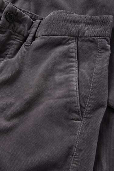 Heren - Chino - regular fit - met structuur - donkergrijs