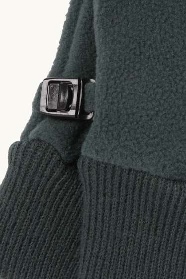 Enfants garçons - Gants en polaire - vert foncé