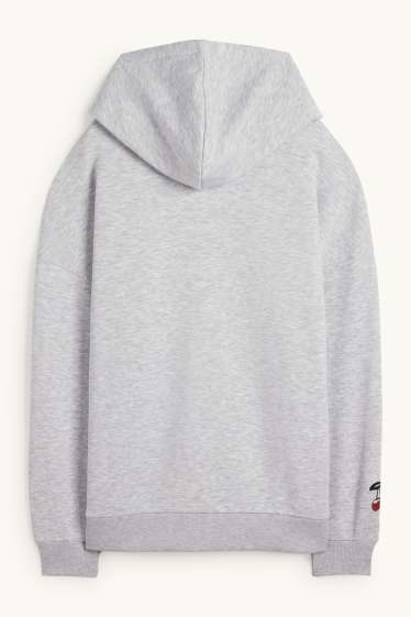 Kobiety - Bluza z kapturem - oversize - jasnoszary-melanż