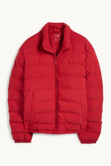 Heren - Gewatteerde jas - waterafstotend - rood
