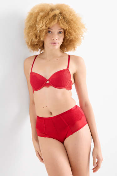 Femmes - Soutien-gorge à armature - DEMI - ampliforme - rouge