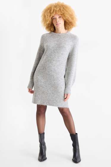 Femmes - Robe en maille - straight fit - gris clair