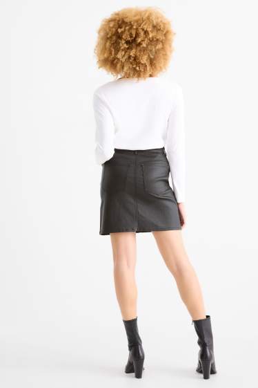 Donna - Minigonna - effetto brillante - nero