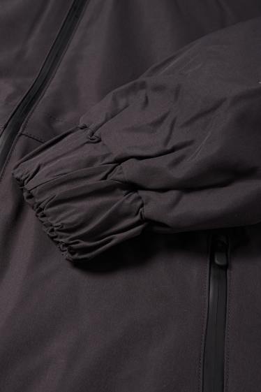 Donna - Cappotto impermeabile con cappuccio - foderato - impermeabile - blu scuro