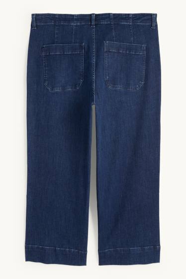 Femmes - Wide leg jean - high waist - jean bleu foncé