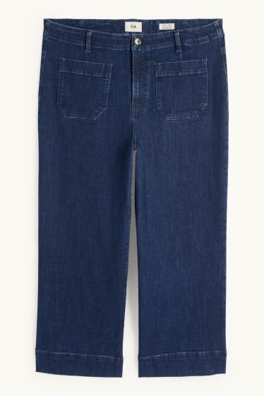 Femmes - Wide leg jean - high waist - jean bleu foncé