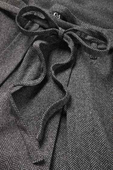 Femei - Pantaloni de stofă - talie înaltă - wide leg - cu model - gri