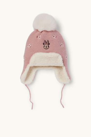 Baby: meisjes - Minnie Mouse - babymuts met pompon - roze