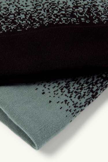 Copii - Băieți - Set - căciulă și fular circular - 2 piese - cu model - negru