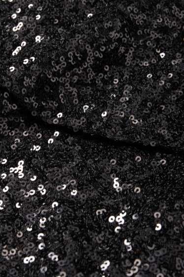 Damen - Pailletten-Kleid - Straight Fit - schwarz