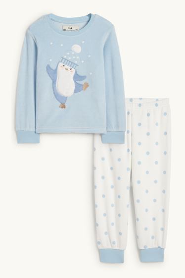 Unisex - Penguin - winter pyjamas - 2 piece - light blue