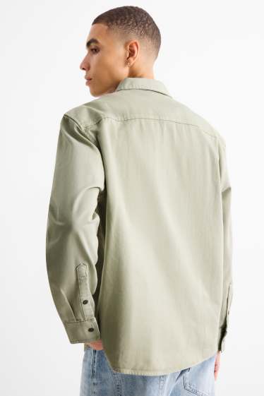 Herren - Jeanshemd - Relaxed Fit - Kent - hellgrün