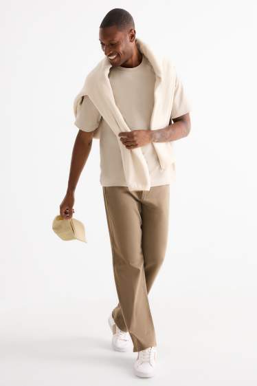 Hommes - Pantalon chaud - regular fit - beige