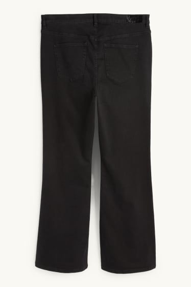 Donna - Jeans svasati - vita alta - nero