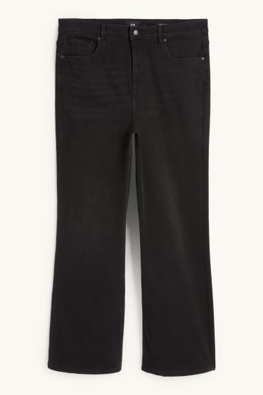 Donna - Jeans svasati - vita alta - nero