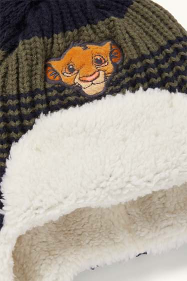 Bébés garçons - Le Roi Lion - bonnet à pompon pour bébé - à rayures - bleu foncé