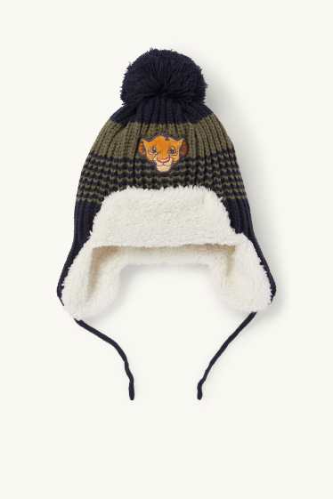 Bébés garçons - Le Roi Lion - bonnet à pompon pour bébé - à rayures - bleu foncé