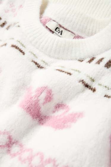 Damen - Pullover - gemustert - weiß