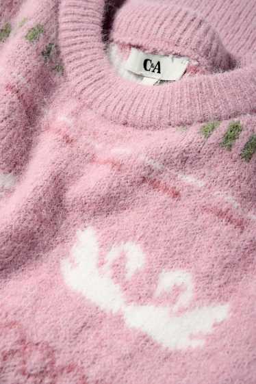 Women - Jumper - patterned - rose