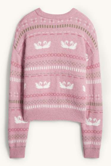 Women - Jumper - patterned - rose