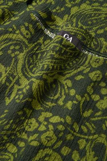 Dámské - Tričko s dlouhým rukávem - regular fit - se vzorem - zelená