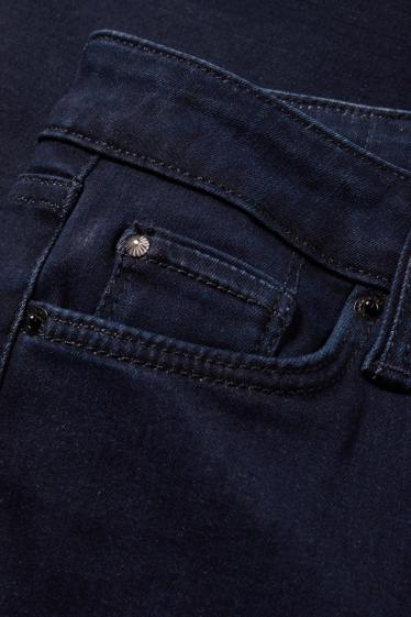 Women - Straight jeans - mid-rise waist - denim-dark blue