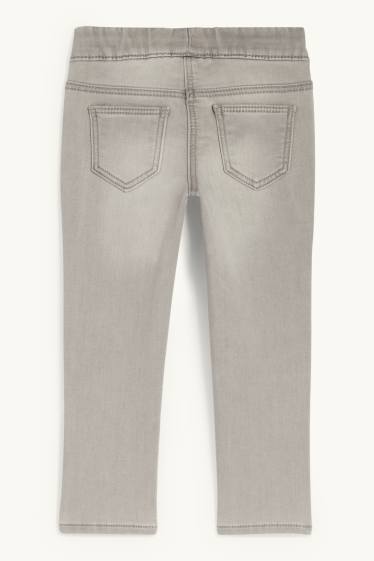 Copii - Fete - Stea - skinny jeans - jeans termoizolanți - denim-gri deschis