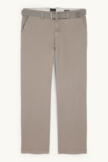 Hommes - Chino avec ceinture - regular fit - gris
