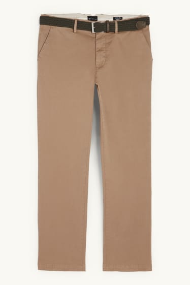 Herren - Chino mit Gürtel - Regular Fit - beige
