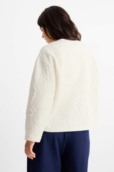 Damen - Sweatshirt - strukturiert - weiß