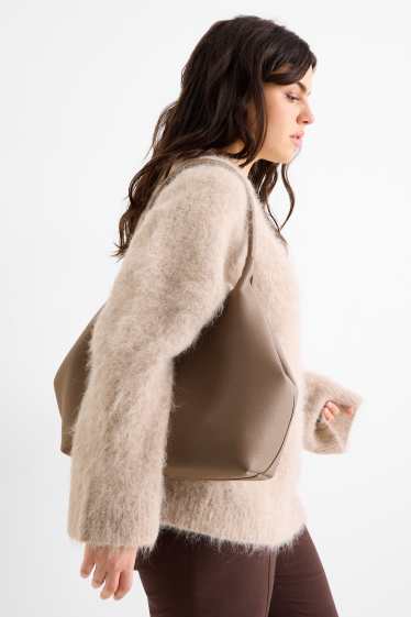 Dona - Bossa shopper gran - pell sintètica - beix