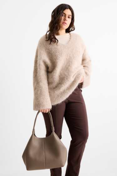 Dona - Bossa shopper gran - pell sintètica - beix