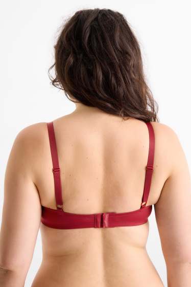 Femmes - Lot de 2 - soutiens-gorge sans armatures - ampliformes - noir / rouge