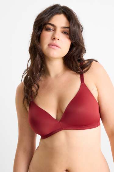 Femmes - Lot de 2 - soutiens-gorge sans armatures - ampliformes - noir / rouge