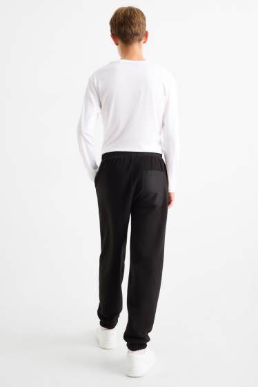 Enfants garçons - Pantalon de jogging cargo en polaire - noir