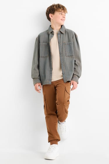 Enfants garçons - Pantalon cargo chaud - marron