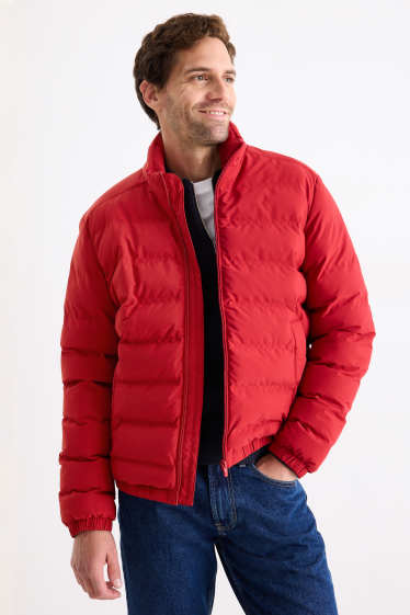 Heren - Gewatteerde jas - waterafstotend - rood