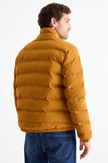 Heren - Gewatteerde jas - waterafstotend - donker oranje