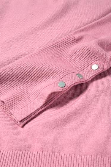 Femei - Pulover din tricot fin - roz