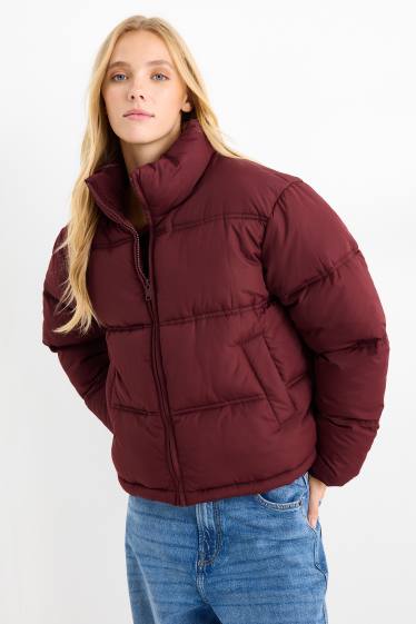 Women - Quilted jacket - bordeaux