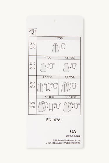 Baby Boys - Bear and hedgehog - baby sleeping bag - 18-36 months - light beige