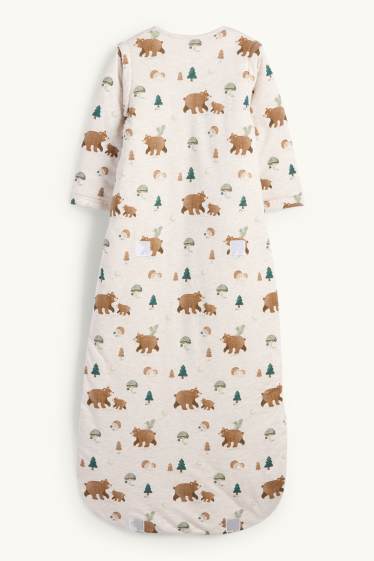 Baby Boys - Bear and hedgehog - baby sleeping bag - 18-36 months - light beige
