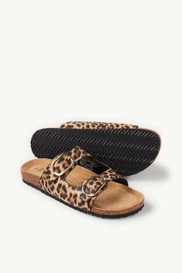 Femei - Sandale - imitație de piele - imprimeu de leopard - negru / nej