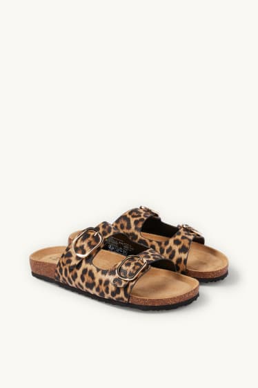 Femei - Sandale - imitație de piele - imprimeu de leopard - negru / nej