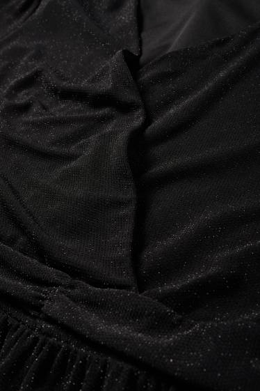 Damen - Wickelkleid - schwarz